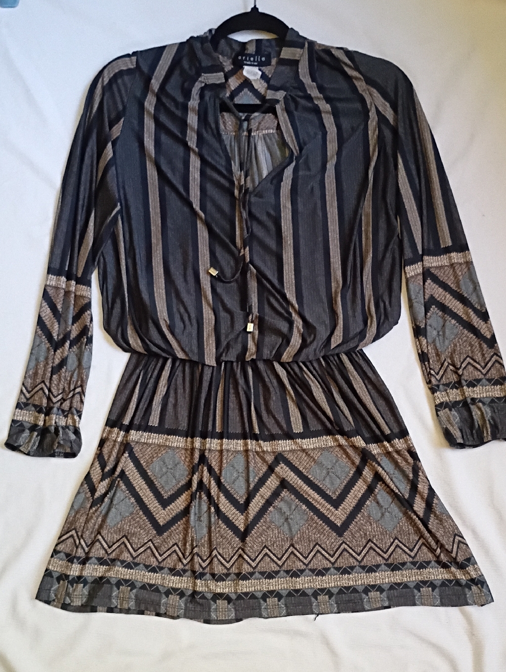Ariella Geometric Print Elastic Waist Dress